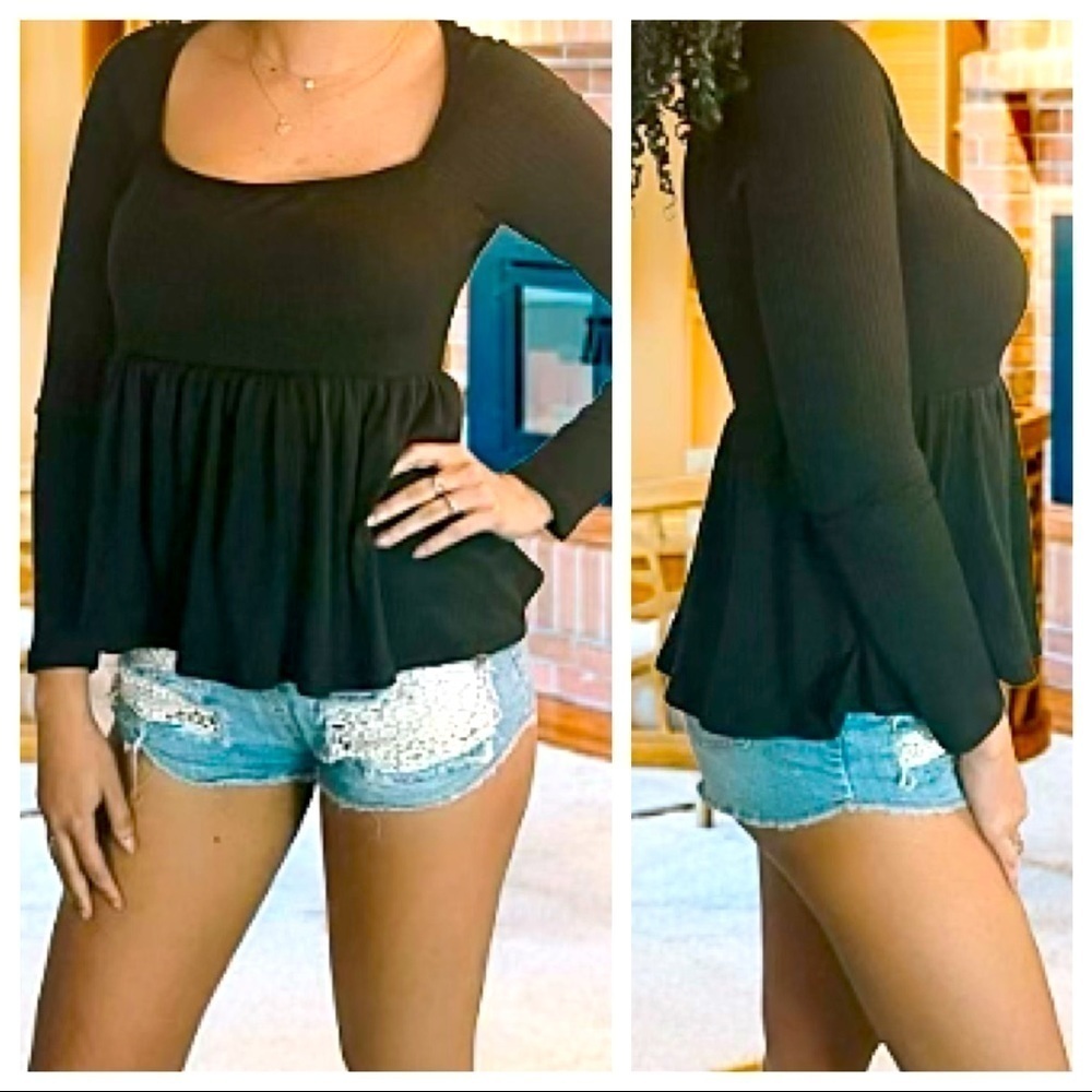 Black Long Sleeves Blouse